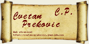 Cvetan Preković vizit kartica